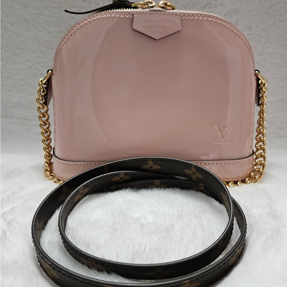 Louis Vuitton Alma Mini Blush Patent Leather Crossbody Bag